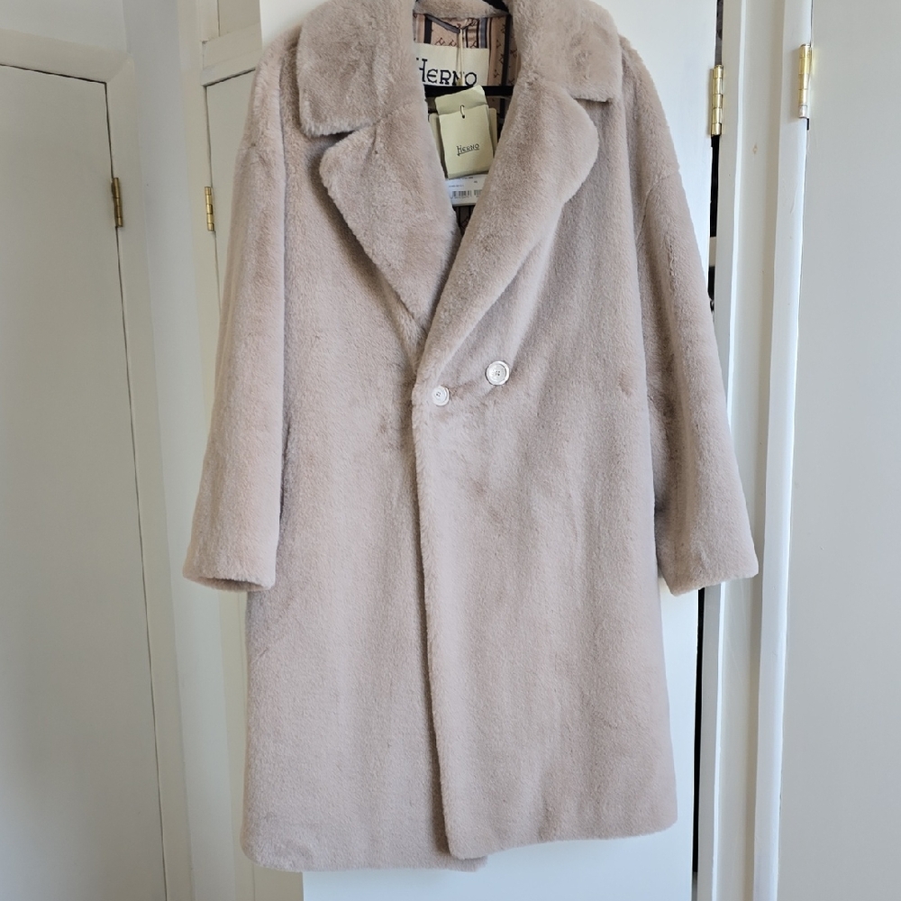 Herno Light Tan Plush Coat